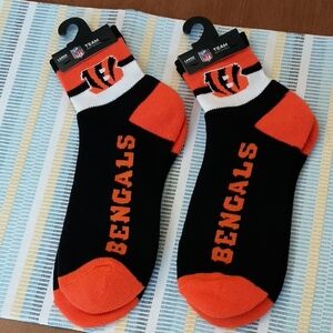NFL Bengals Ankle Socks in Black, Orange and White - set Of 2